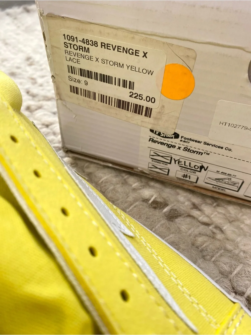 Revenge x Storm NIB Low Top Lace Sneakers in Yellow, Size 9